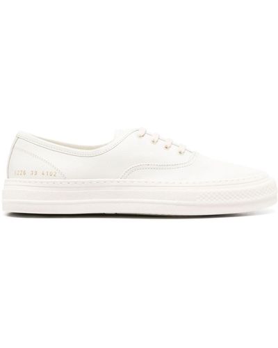 Common Projects Logo-print Leather Trainers - White