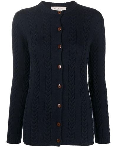 Giuliva Heritage Visina Cable-knit Wool Cardigan - Blue