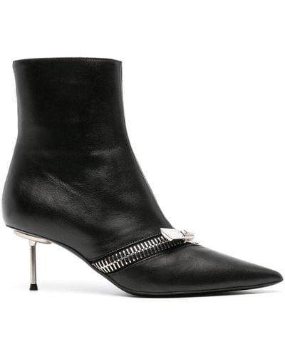 Coperni Zip 60mm Leather Ankle Boots - Black