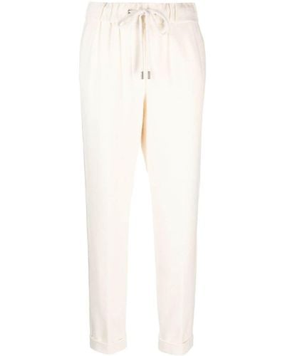 Peserico Drawstring-waist Cotton-blend Track Pants - White