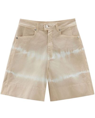 Woolrich Tie-dye High-waisted Shorts - Natural