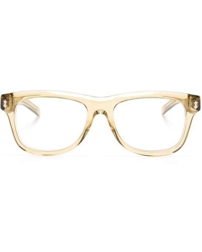 Gucci Eckige Brille mit Logo-Gravur - Gelb