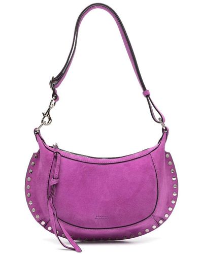 Isabel Marant Oskan Moon Suede Shoulder Bag - Purple