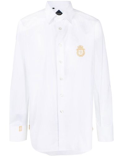 Billionaire Silver Cut Logo-print Shirt - White
