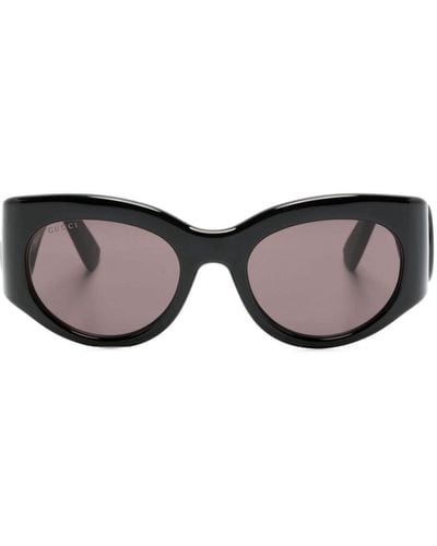 Gucci Sonnenbrille mit Butterfly-Gestell - Schwarz