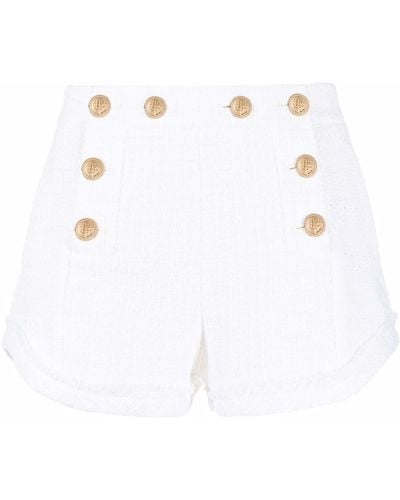 DSquared² High-waisted Tweed Shorts - White