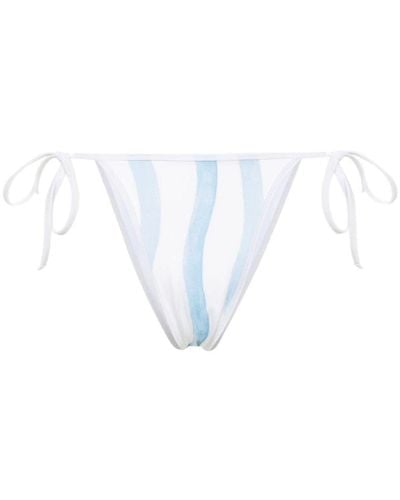 Casablanca Wave-print Bikini Bottoms - White