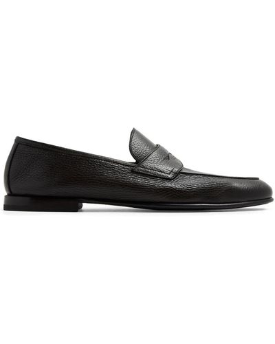 Barrett Penny-slot Leather Loafers - Black