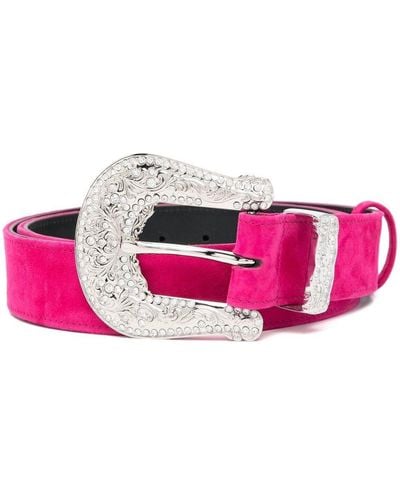 Alexandre Vauthier Embellished-buckle Leather Belt - Pink