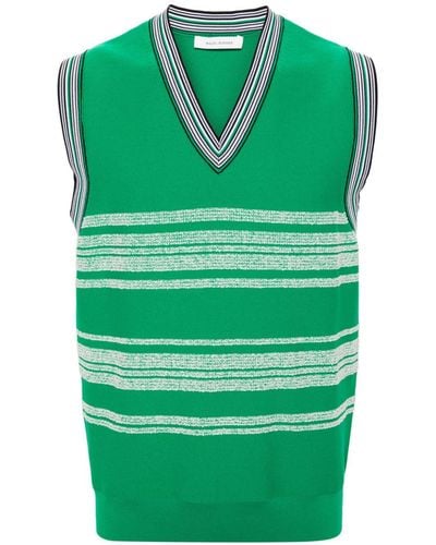 Wales Bonner Striped Sleeveless Sweater - Green