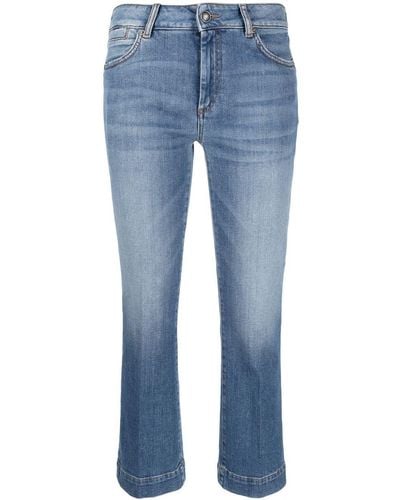 Sportmax Ausgeblichene Cropped-Jeans - Blau