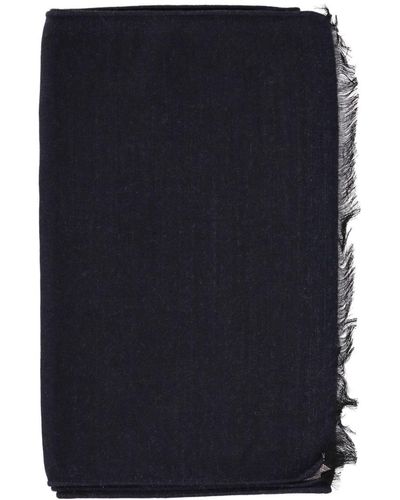 Armani Exchange Exchange Frayed-edge Knitted Scarf - Blue