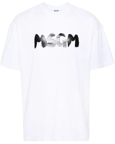 MSGM Camiseta con logo - Blanco