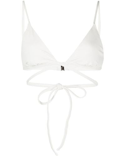 Jonathan Simkhai Triangle Wrap-around Tie Bikini Top - White