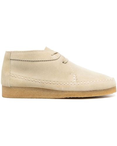 Clarks Lace-up Suede Boots - Natural