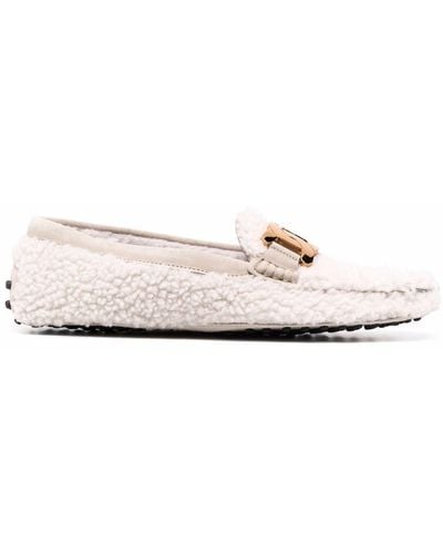 Tod's Gommino Lammy Loafers - Wit