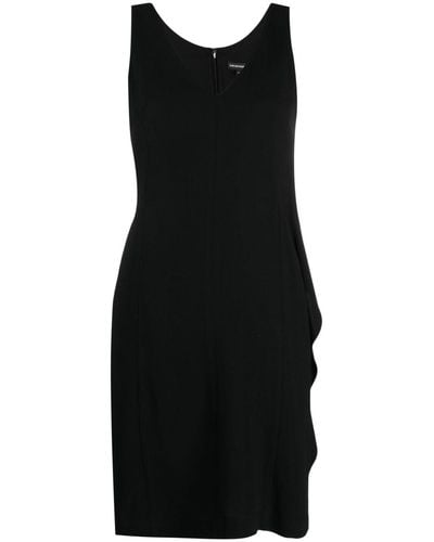 Emporio Armani V-neck Sleeveless Dress - Black