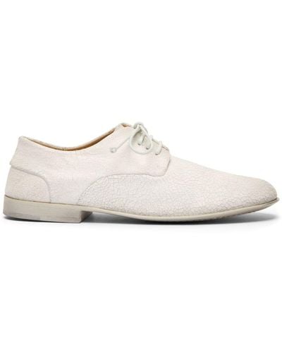 Marsèll Cracked-effect Leather Derby Shoes - White