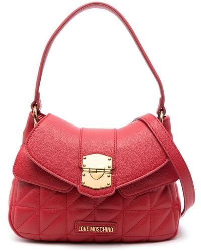 Love Moschino Logo-lettering Quilted Tote Bag - Red