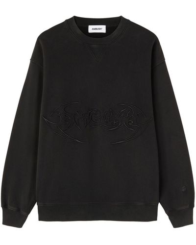 Ambush Logo-embroidered Organic Cotton Sweatshirt - Black