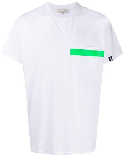 Mackintosh T-shirt con dettaglio a righe - Bianco