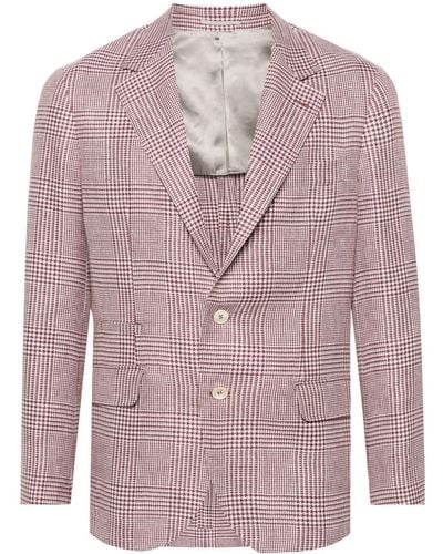 Brunello Cucinelli Checked Single-breasted Blazer - Pink