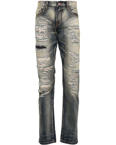 Private Stock The Malcolm Ripped-detail Jeans - Grey