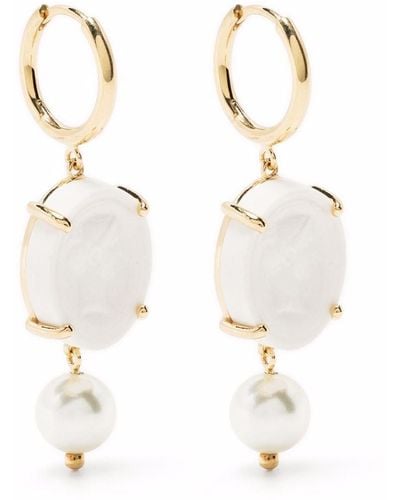 Simone Rocha Boucles d'oreilles à perles - Blanc