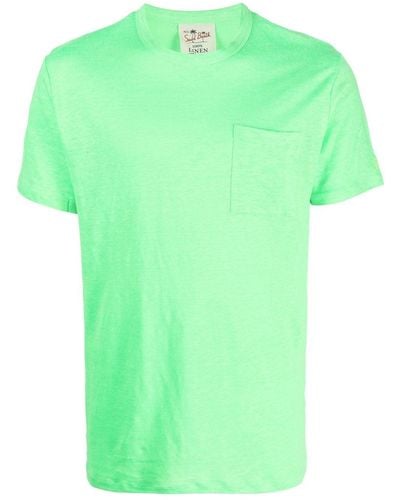 Mc2 Saint Barth Chemise en lin à poche plaquée - Vert
