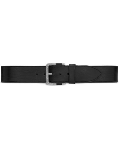 Saint Laurent Buckle Leather Belt - Black
