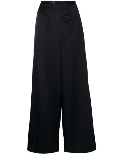 Enfold Wide-leg High-waisted Trousers - Black