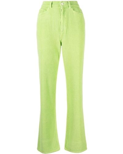 Wandler Rose Ribbed Straight-leg Pants - Green