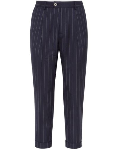 Brunello Cucinelli Gestreifte Hose - Blau