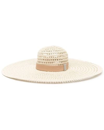 Peserico Sombrero de verano entretejido - Blanco