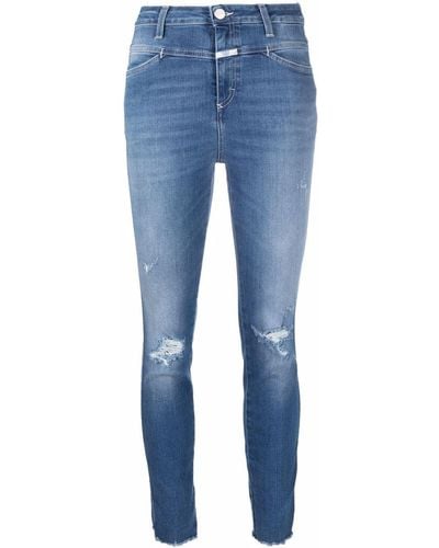 Closed Jeans slim con effetto vissuto - Blu