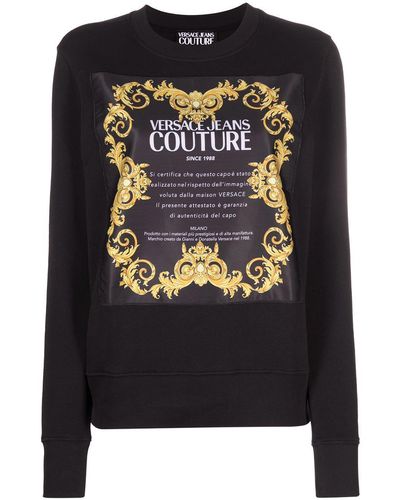 Versace Logo-print Crew-neck Sweatshirt - Black