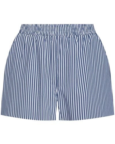 The Mannei Nord Striped Mini Shorts - ブルー