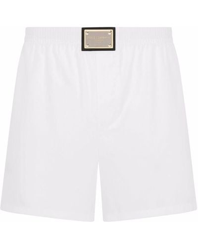 Dolce & Gabbana Boxer à patch logo - Blanc