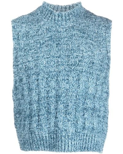 Maison Margiela Bouclé Gebreide Spencer - Blauw