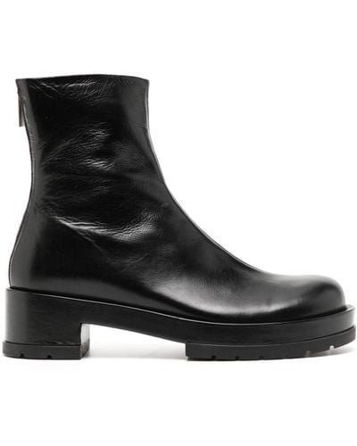 SAPIO Zip-up Leather Boots - Black