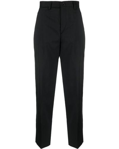 Briglia 1949 Pressed-crease Virgin Wool Blend Tapered Pants - Black