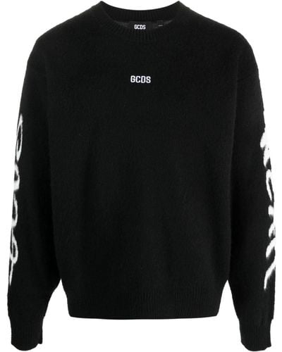 Gcds Graffiti Brushed Sweater - Black
