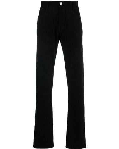Giorgio Armani Mid-rise Cotton Straight Jeans - Black