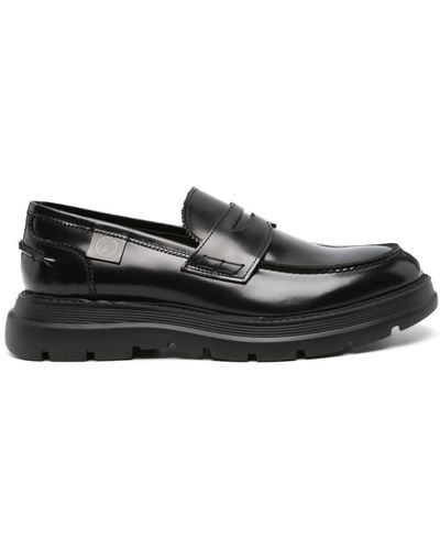 Giuliano Galiano Freddie Penny-slot Leather Loafers - Black