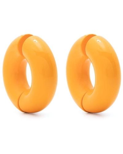 Uncommon Matters Large Strato Hoop Earrings - Orange