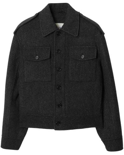 Burberry シャツジャケット - ブラック