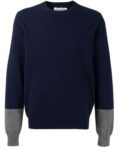 Comme des Garçons Colour-block Crew Neck Sweater - Blue
