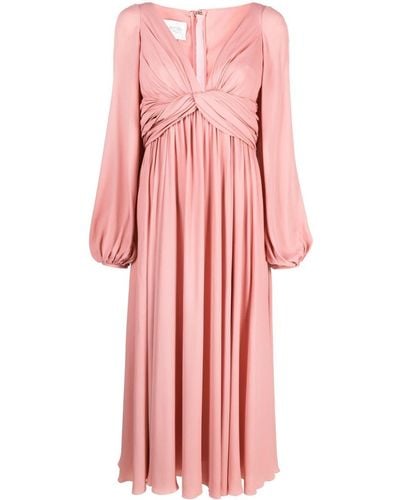Giambattista Valli Twisted Crepe Maxi Dress - Pink