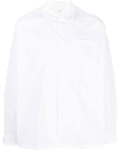OAMC Camisa con cuello cubano y manga larga - Blanco