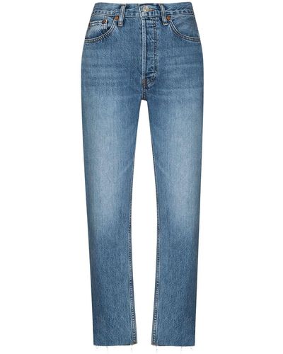 RE/DONE Cropped Jeans Met Hoge Taille - Blauw